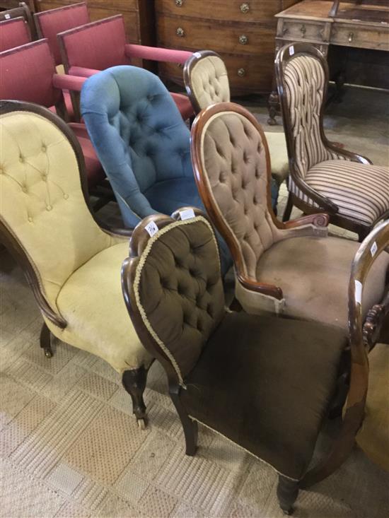 6 various nursing chairs